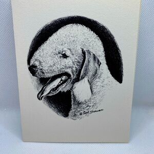 Earl Sherwan Art 1963  Box of 12 Bedlington Terrier  Note Cards & Envelopes Dog